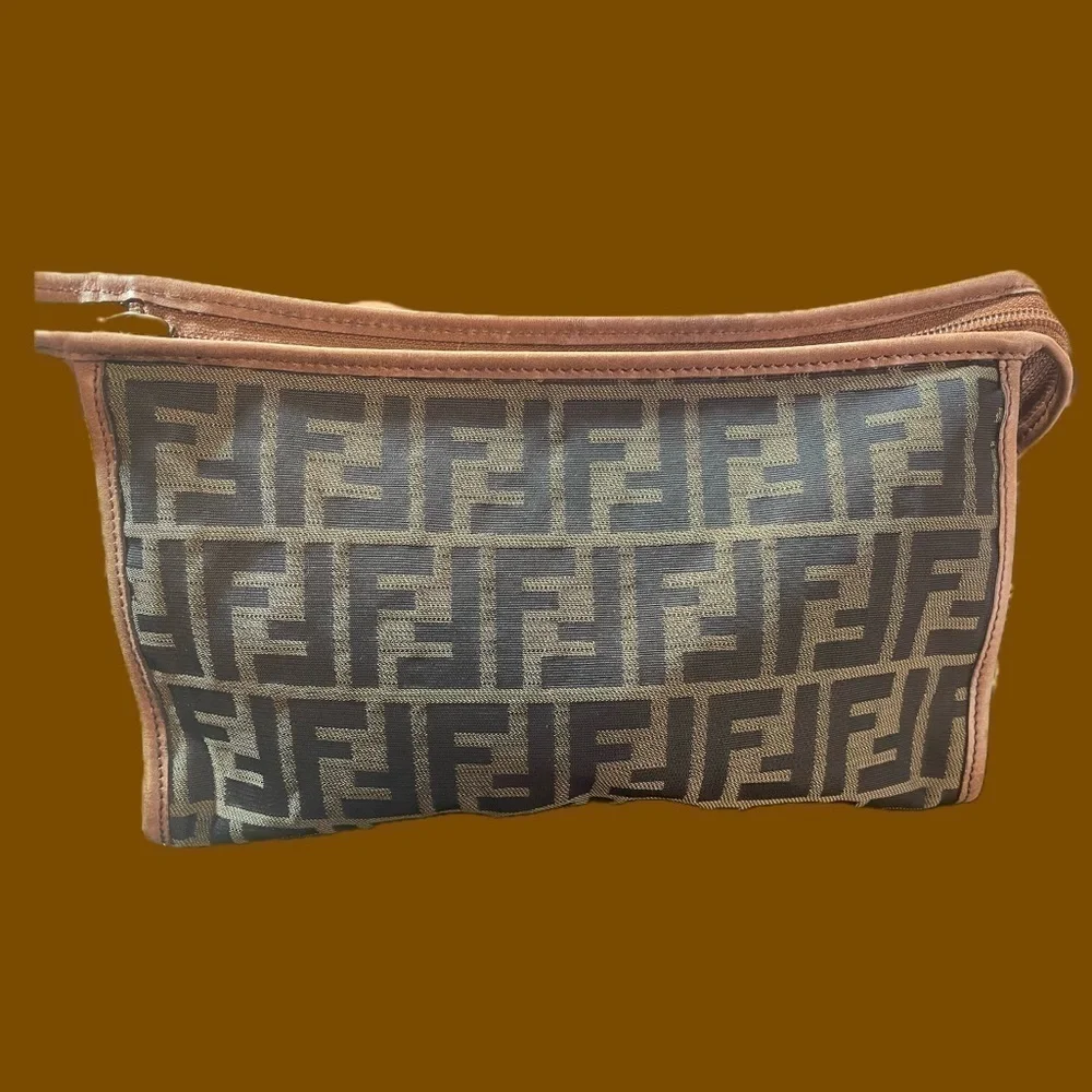 Fendi Zucca Print Toiletry/Makeup Bag with COA IN EUC